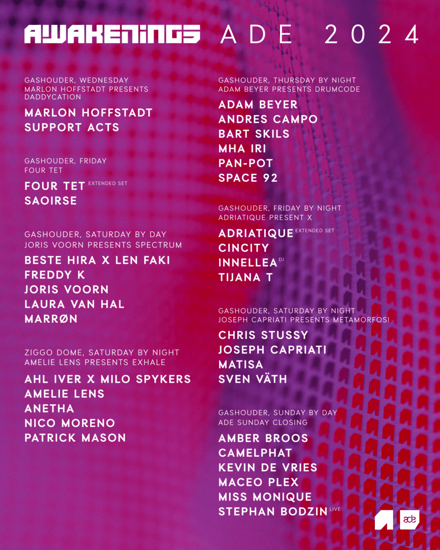 Awakenings ADE Line up 2024