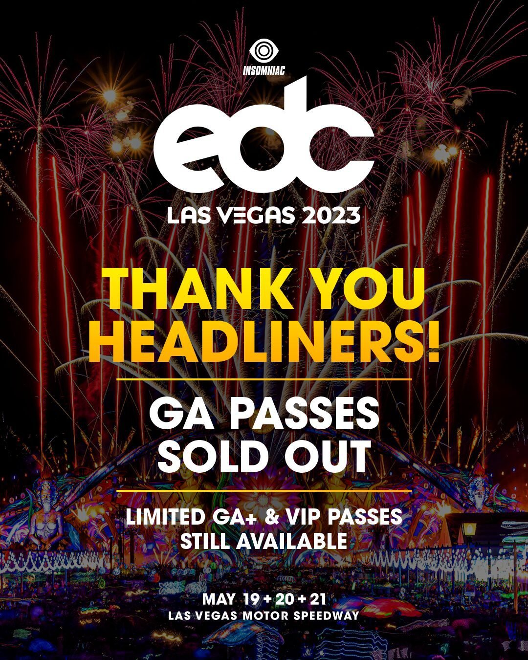 General Admission Tickets For EDC Las Vegas 2023 Sell Out In Just ...