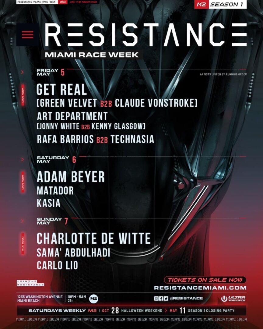 RESISTANCE Miami Unveils Full Roster of Talent for Race Week programming. UFO Network