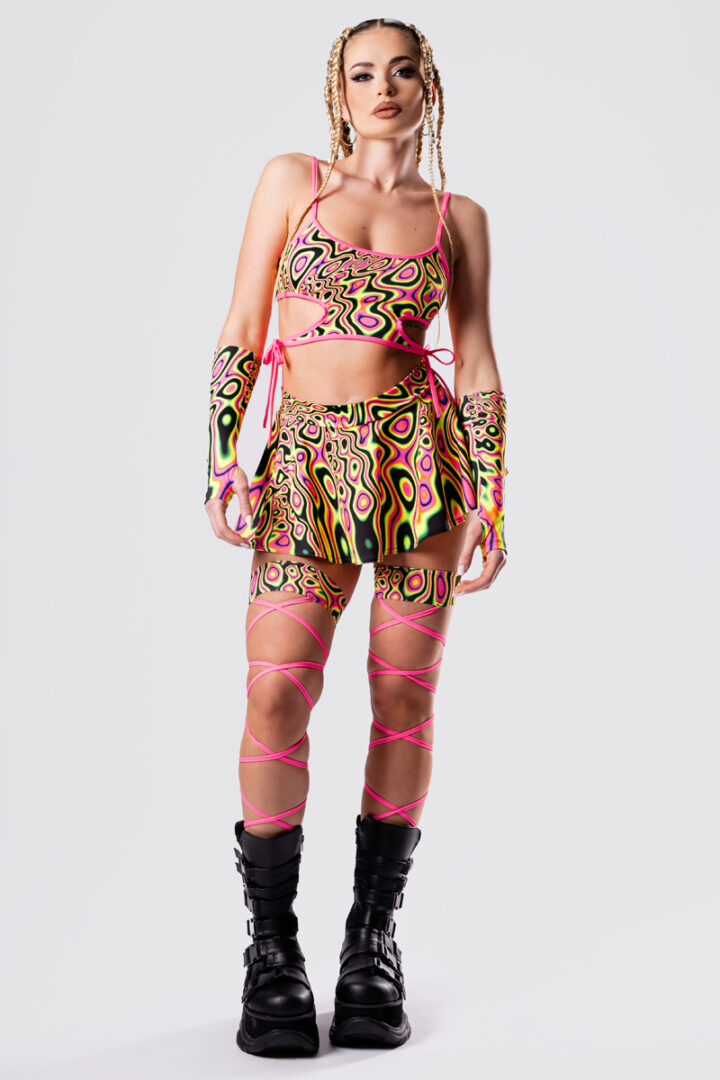 acid euphoria skirt set front view | UFO Network